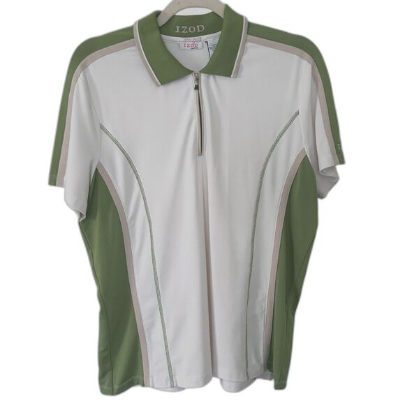 Izod Cool FX Green White Golf Polo Top L Skort 10 Women’s Activewear Set - Picture 2 of 12